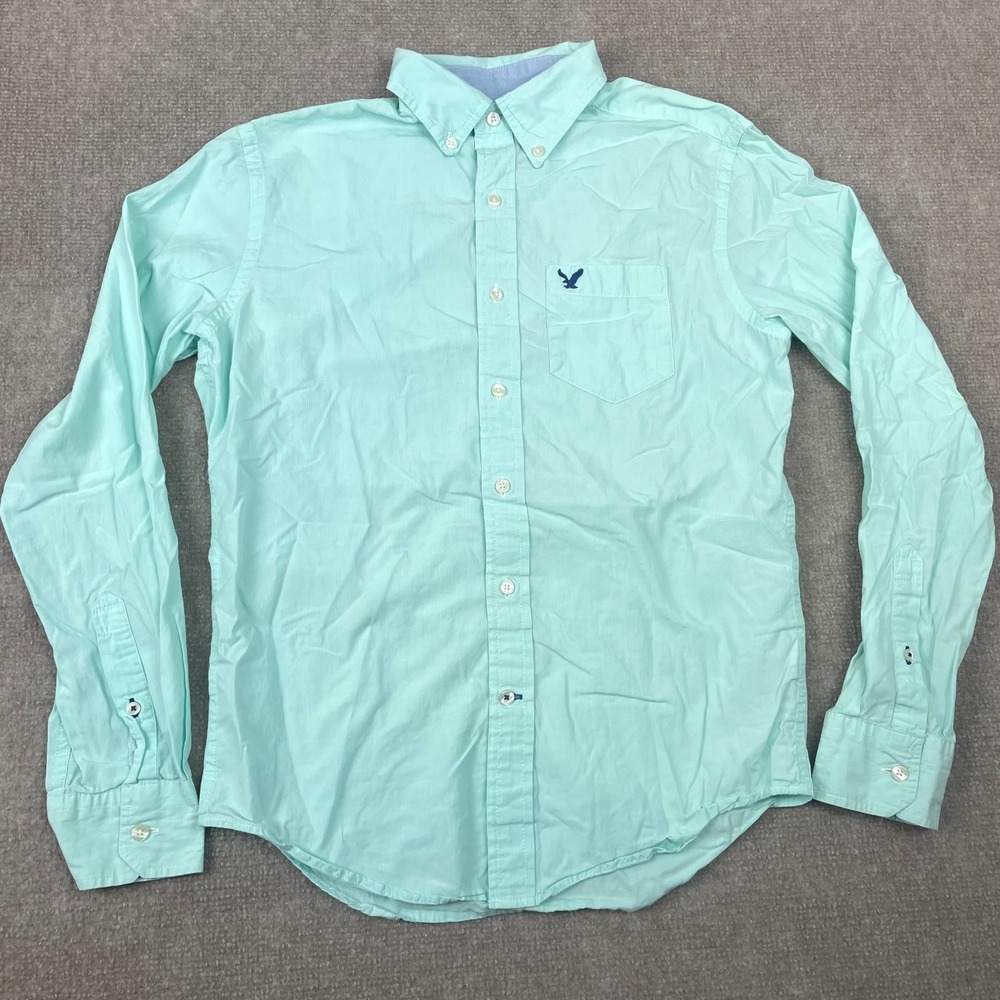 American Eagle Outfitters Dress Shirt Men XS Light Aqua Classic Fit Button Down